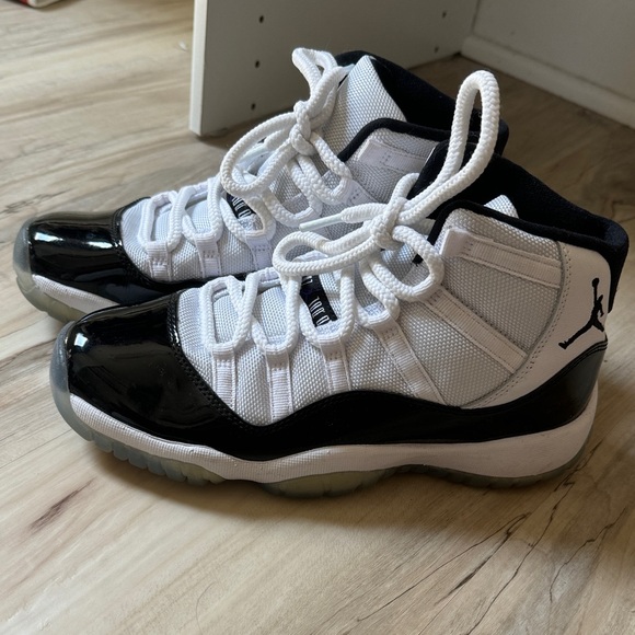 Jordan Kids White and Black Sneakers